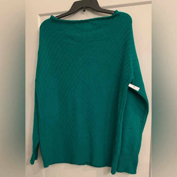 Equipment Femme 100% Cashmere Oversized Pullover Sweater Teal Green size Small - Picture 2 of 8